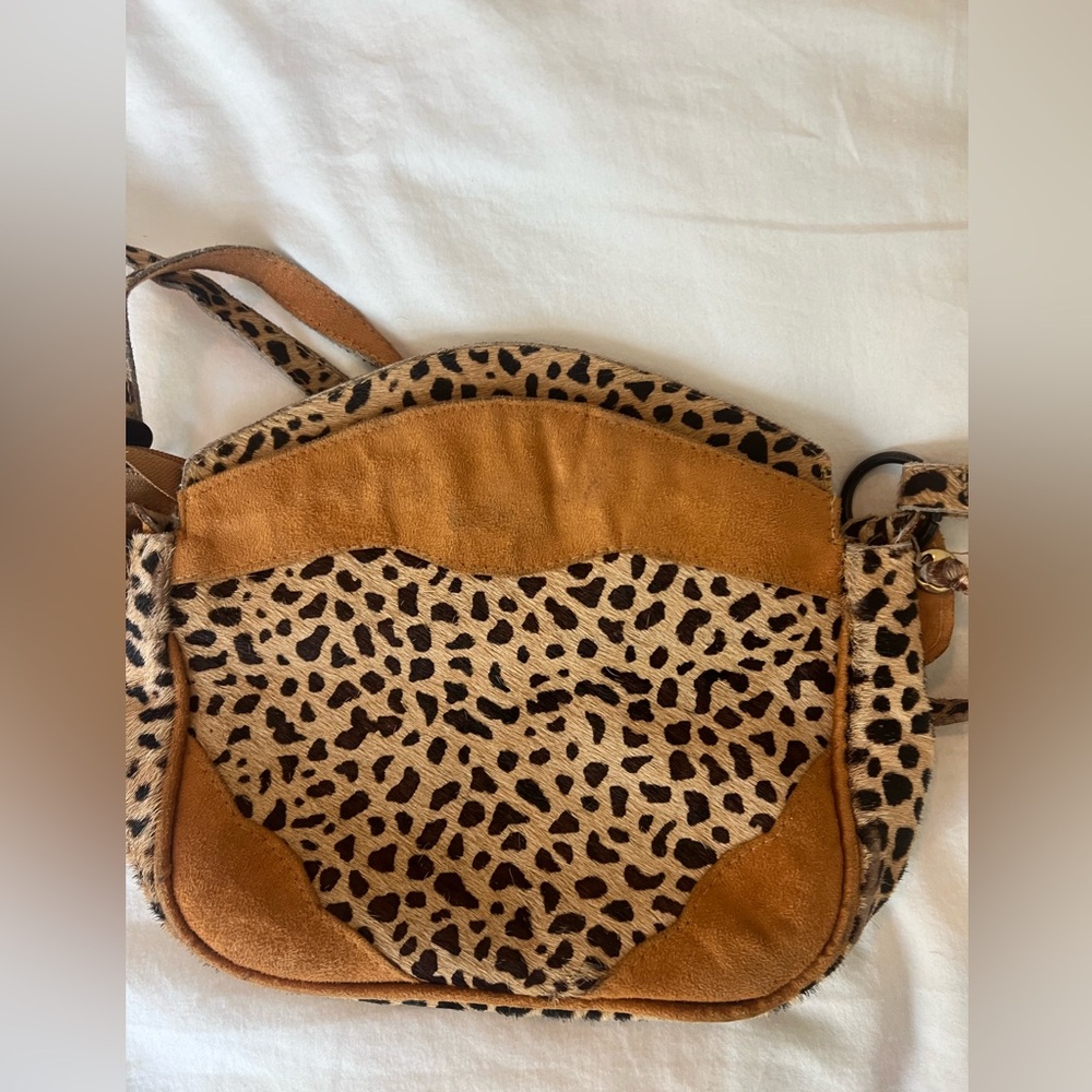 Leopard Print Tan Crossbody Bag